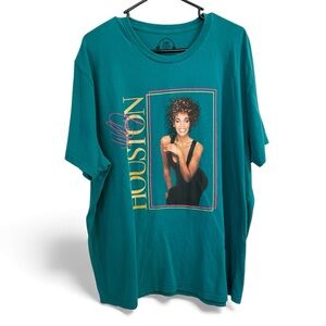 Whitney Houston Teal Graphic Tee • Lee Classic Fit • Size 2XL